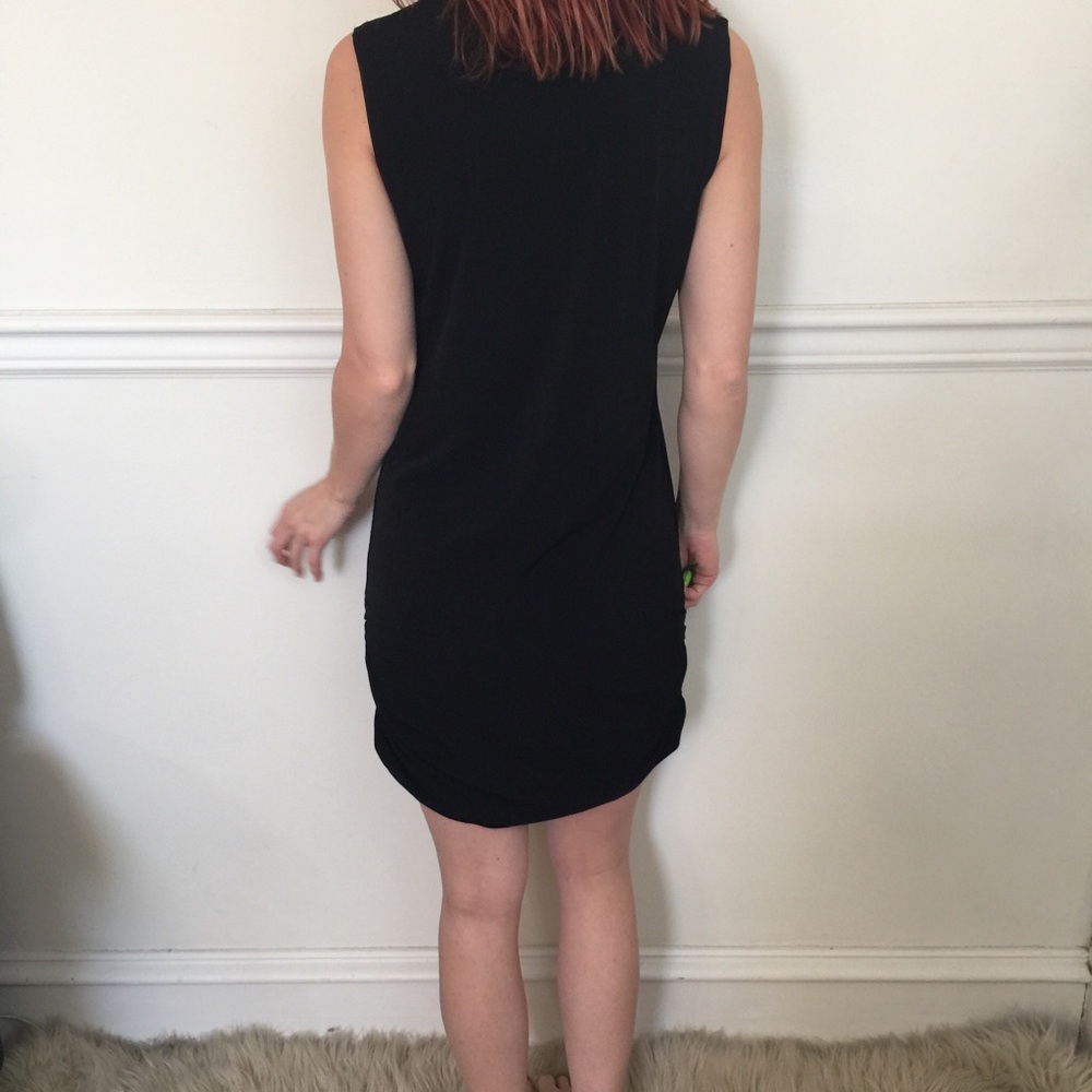 PLANET Black Ruched Sleeveless Jersey Midi Dress - Picture 8 of 8